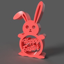 easter decoration bunny printable 3d print figurines ornament design symbols art happy rabbit 3d print model - Mito3D