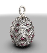 pâques oeuf fête surprise or bijoux saphir diamant argent dimanche fabergé pendentifs 3d print model - Mito3D