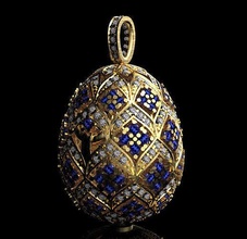 easter egg celebration surprise gold jewelery sapphire diamond silver sunday faberge jewelry pendants 3d print model - Mito3D