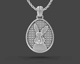 easter egg bunny portrait pendant pasqua trinket charm celebration luxury fashion joke medallion small craft skapricorn jewelry pendants 3d print model - Mito3D
