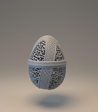 Pasqua uovo scolpito ornamento numero 04 stampabile 3dprinting decorazione design arte 3d ornato sculture 3d print model - Mito3D