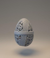 easter egg carved ornament - nummer 06 traditional decoration art design ornate printable 3dprinting 3d sculptures 3d print model - Mito3D