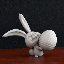 easter rabbit bunny egg animal hare pendant cartoon art sculptures 3d print model - Mito3D