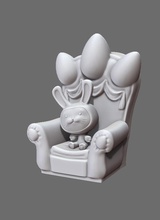 pâques, lapin maison président l'oeuf imprimable le lièvre de pâques ménage d'autres décor l'impression œuf fauteuil 3d print model - Mito3D
