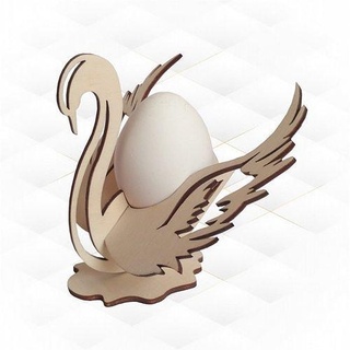 easter swan egg holder svg dxf design laser cutting gift cut puzzles drawing pattern template glowforge vector cnc hobby diy 3d print model - Mito3D