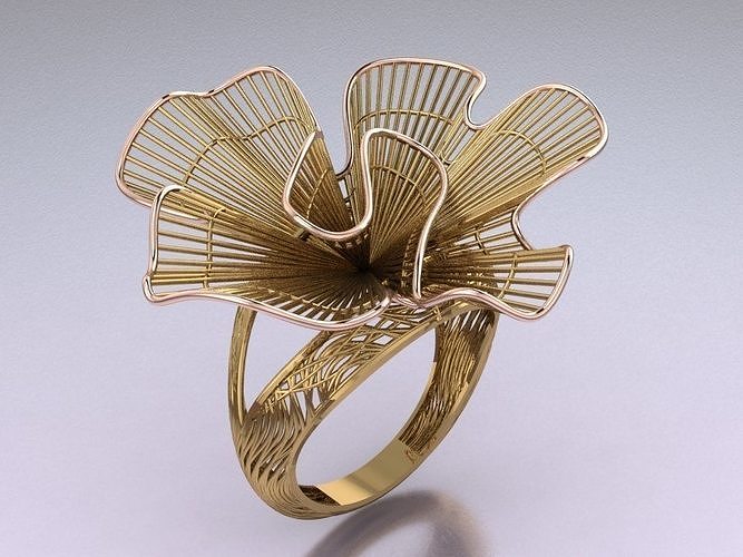 fácil impresión filigrana joyería joya oro libra esterlina imprimible anillo plata Boda compromiso solitario Moda belleza mujer anillos turco platino 3D print model - Mito3D