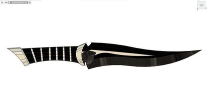 ébène dague acier équipement manipuler épée couteau tranchant Chevalier Coupe lame arme croisé guerrier outil conception Jeux jouets 3d print model - Mito3D