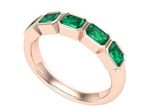 ce bicel band gioielli emerald anello oro di fidanzamento anelli 3d print model - Mito3D