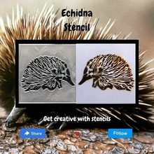 echidna stencil echidina australian animal nature airbrush spraypainting paint scrapbooking cardmaking hobby diy 3d print model - Mito3D