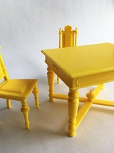 eclectic table chair furniture classic retro seat dining doll house detailed miniatures 3d print model - Mito3D