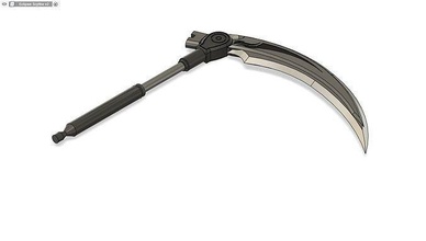 eclipse scythe steel ninja sythe weapon iron design japan bladed assassin handle games toys 3d print model - Mito3D