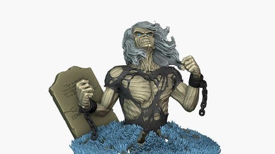 eddie tod statue skulptur zombie eisen verstand tot ketten kunst skulpturen drucken grab druckbar grusel 3d print model - Mito3D