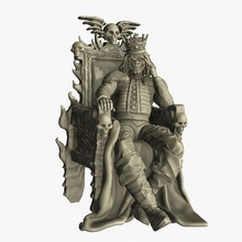 eddie großartig skulptur statue könig sessel tot eisen drucken thron zombie krone kunst skulpturen 3d print model - Mito3D