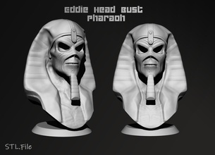 eddie cabeza faraón versión cráneo arte horror criatura iron maiden pasatiempo bricolaje diy 3d print model - Mito3D