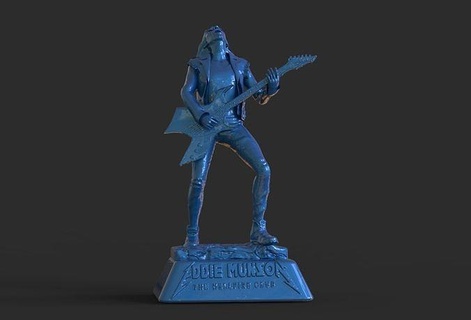 Eddie Munson sculpture Metallica Maître étranger choses séries tv Netflix statue 5 démogorgon rock star métal Roche art sculptures 3d print model - Mito3D