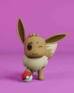 eevee game toy action pokemon anime japan tokio cartoon art manga cute home collectible sculpture character games toys 3d print model - Mito3D