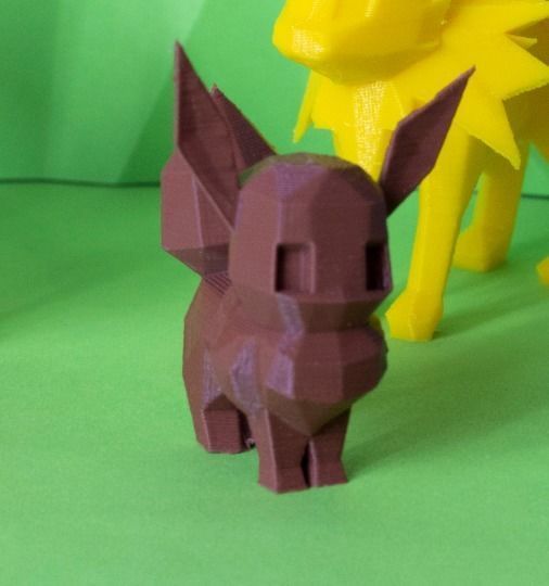 eevee poli pokemon lowpoly poligono diamante sfaccettato cubismo cenere pikachu nintendo game boy firstgen generazione figura collezione regalo ragazzi compleanno pokeball giochi giocattoli 3D print model - Mito3D