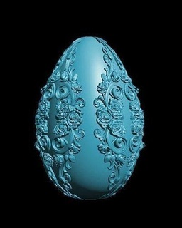 uovo Pasqua ornato decorazione candela mercato delle pulci arte sculture 3d print model - Mito3D