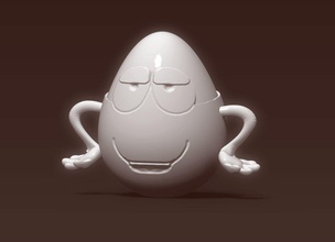 uovo titolare supporto uova pollo egs pasqua cazzo cartone animato casa cucina cenare costruttore sfida gallo 3d print model - Mito3D