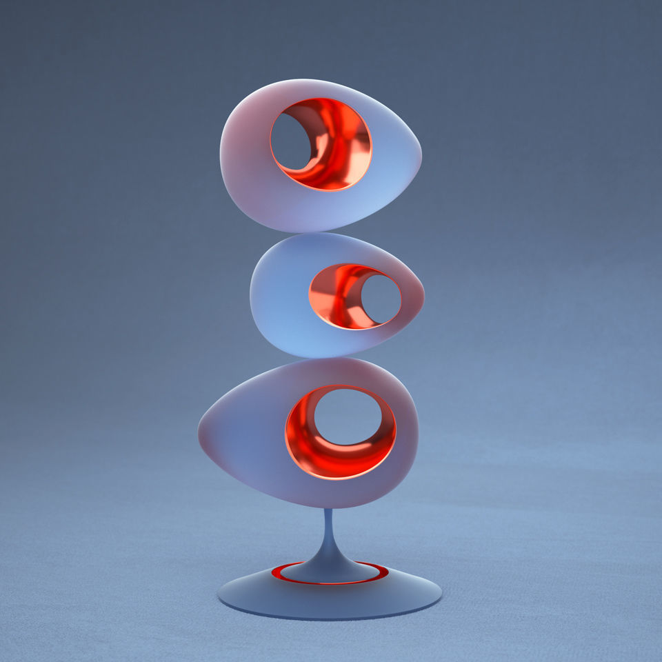 egg sculpture art contemporary miniature hollow sculptures abstract statue activity deco 3D print model - Mito3D