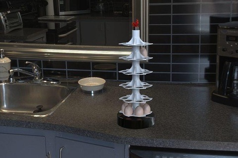 Turm Eier Türme Unterstützung Küche Hühnerstall Haus Essen 3d print model - Mito3D
