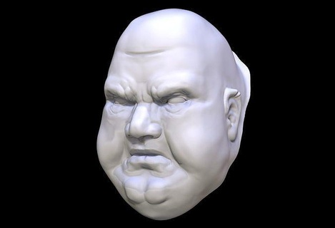 eggman testa scolpire paffuto Grasso obesi viso uomo maschio umano carattere minitature arte sculture 3d print model - Mito3D