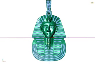 egypt pendant kingtut jewelry gold pharaoh 3d matrix rhino zbrush pendants 3d print model - Mito3D