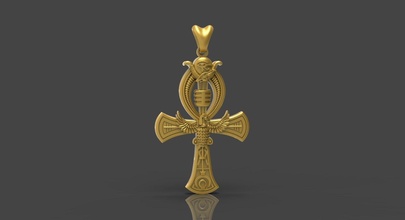 egípcio ankh chave of vida n 240 cruz deus religião símbolo cristão joalheria esterlina ouro anel imprimível jóias jóia noivado diamante casamento moda solitário pulseiras colares jesu 3d print model - Mito3D