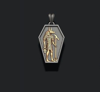 egyptian anubis pendant god afterlife mummification pharoah sphinx art pharaoh tutankhamon king sphynx death religion mythology jackal symbol history scarab horus dog jewelry pendants 3d print model - Mito3D