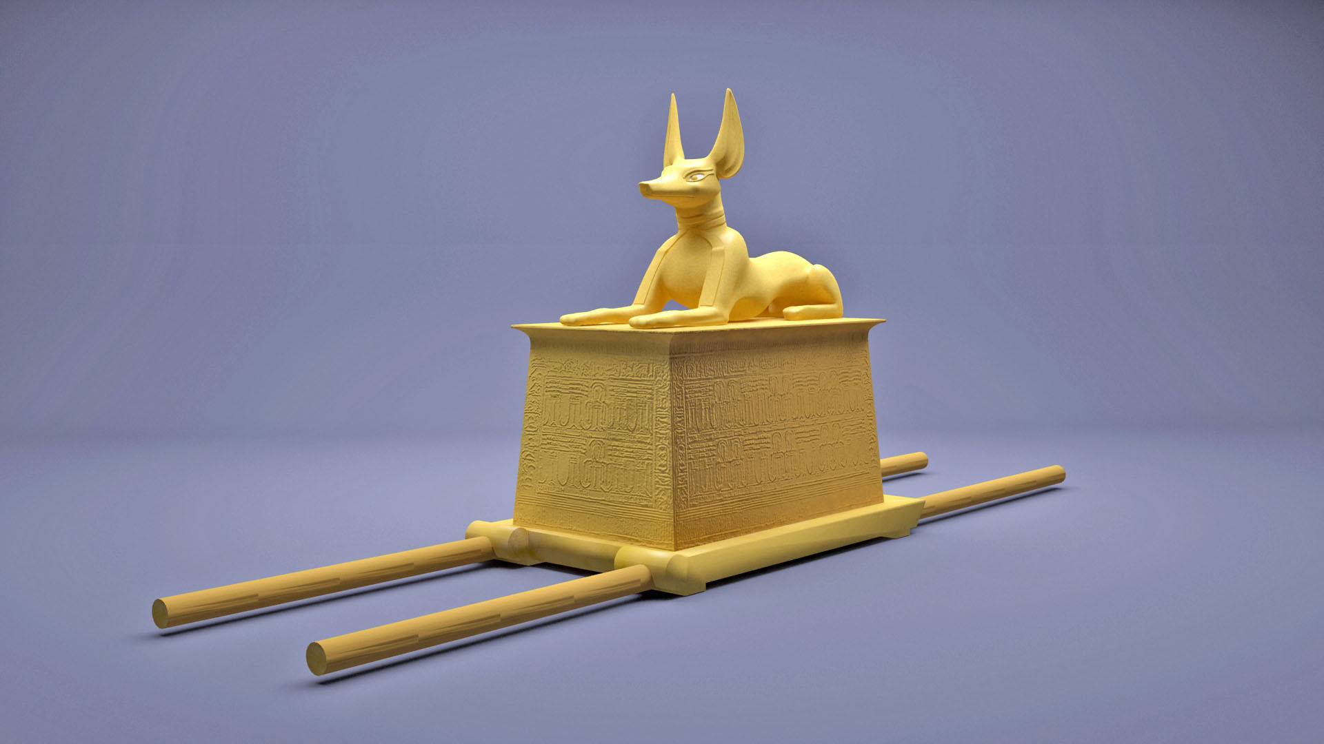 egípcio anúbis santuário tutankhamon personagem egito guardião rei tut estátua arte esculturas 3D print model - Mito3D