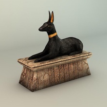 egyptian anubis statue egypt god archaeology sphinx mummy jackal temple tomb treasure grave isis figure horus architectural details game ready art sculptures 3d print model - Mito3D