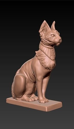 3d stampabile gatto egiziano sphynx scultura statua arte figurina sarcofago figura custode deco casa arredamento 3D print model - Mito3D