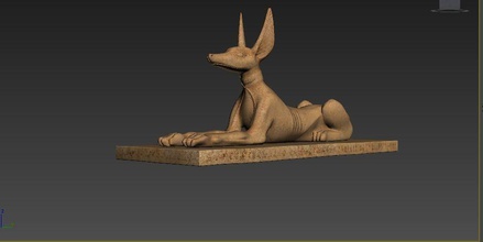 ägyptisch hund ägypten 3d drucken statue skulptur pharaonisch kunst skulpturen 3d print model - Mito3D