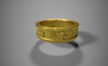 egyptian ring - pharon jewelry anubis golden egypt mummy sphinx pyramid scarab ancient god rings 3d print model - Mito3D