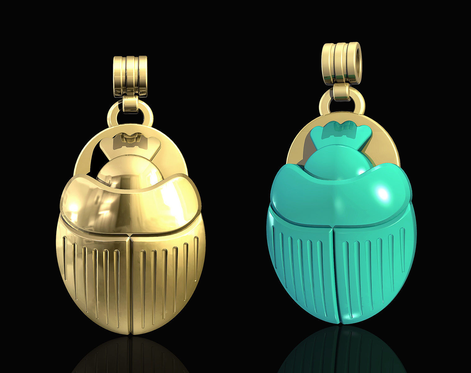egyptian scarab pendant stl printable jewelry pendants gold silver platinum animal sterling fashion 3d men women beetle turquoise encient pharaoh 3D print model - Mito3D