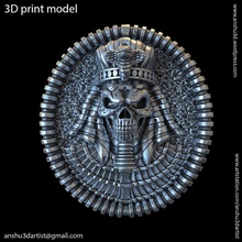 skull ring jewelry egyptian vol1 biker gothic punk ancient mythical fantasy mummy mayan armour pyramid alien medieval civilization human head rings relief 3d print model - Mito3D