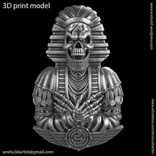 skull pendant jewelry egyptian vol2 relief biker celtic punk gothic organic jewel ancient mayan medieval armour horror pyramid king queen necklace mens womens pendants 3d print model - Mito3D