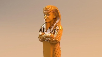 egyptian statue egypt temple god pyramid archaeology mummy sphinx monument sculpture ruin shrine sarcophagi ancient tomb grave effing sarcophagu hieroglyphic art sculptures 3d print model - Mito3D