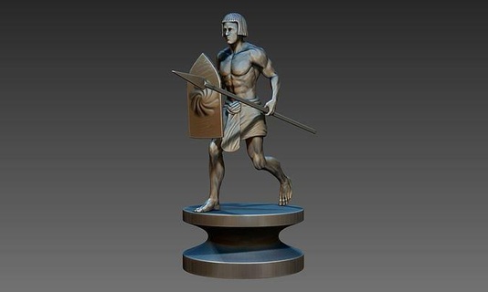 égyptien guerrier imprimable 3dprint personnage prototypage impression art sculptures 3d print model - Mito3D