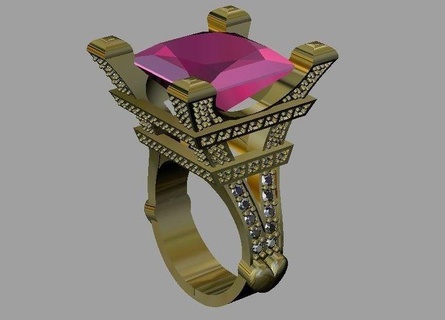 eiffel ring diamond jewellery fashion 3dprint printable gold silver gemstone gem jewel jewelry rings 3d print model - Mito3D
