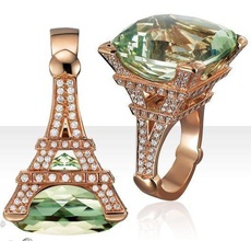 eiffel ring jewelry diamond jewellery gems gemstone emerald ruby amethyst garnet topaz fashion challenge rings 3d print model - Mito3D