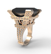 eiffel tour bague bijoux or gemme argent platine luxe élégant brillant diamant saphir bâtiment anneaux 3d print model - Mito3D