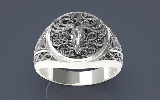 patadas roble escandinavo anillo vikingos Arte diseño joyería norte ciervo plata oro Ucrania 3design 3djewelry 3dring joya anillos 3d print model - Mito3D
