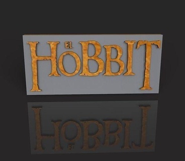 el Hobbit Logo 3d elhobb Fan Art escultura modelado Skulptur Modellieren Produkt Design Tolkien Herr Ringe pelicula Buch Zeichen digital3d Kunst Skulpturen 3d print model - Mito3D