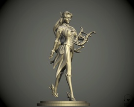 eladrín mujer bardo pionero 3d impresión modelo escultura figura dnd miniatura obj stl ztl juegos juguetes tablero 3d print model - Mito3D