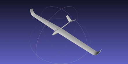 elástico controle rc planador básico corpo projeto 3d impressão modelo avião zangão asa aerodinâmica flexível passatempo faça 3d print model - Mito3D