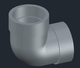 elbow pipe industry plastic isolated house 3d print model - Mito3D