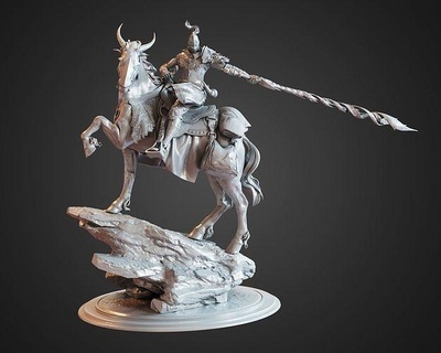 elden knight model ring fantasy eldenring toys games dark sword armor 3d art sculptures 3d print model - Mito3D