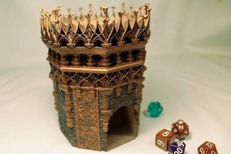 mano anillo temático torre dados pequeña anciano juego mesa almas oscuras arquitectura gótico juegos juguetes 3d print model - Mito3D