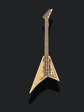 electric guitar pendant jewelry music acoustic sound musical rock acoustical jewellery silver gold jackson randy rhoads rr5 flying v seymour duncan metal pendants 3d print model - Mito3D